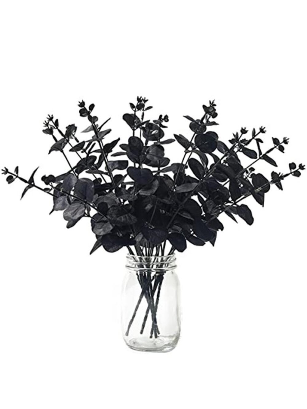 Halloween Flowers Black Eucalyptus Stems Leaves Branches Fake Flower